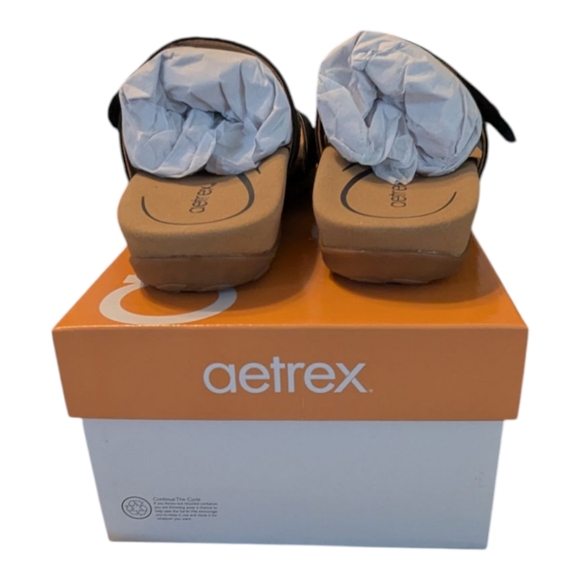 New In Box Aetrex Izzy Black Adjustable Slide Sandal SE220W38 Women's 7.5-8 (38) - Picture 7 of 14